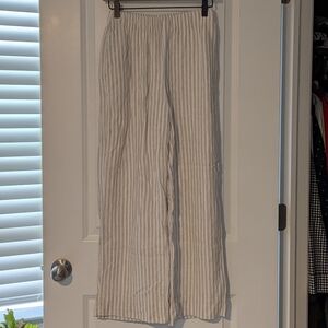 Abercrombie & Fitch Beige and White Striped Pants